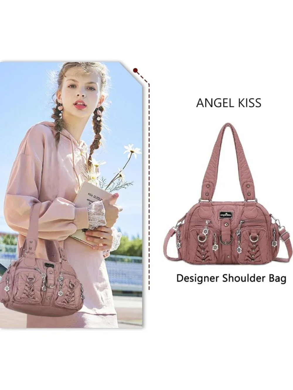 Chic Small Crossbody Handbag for Women - Soft Multipocket Hobo Purse
